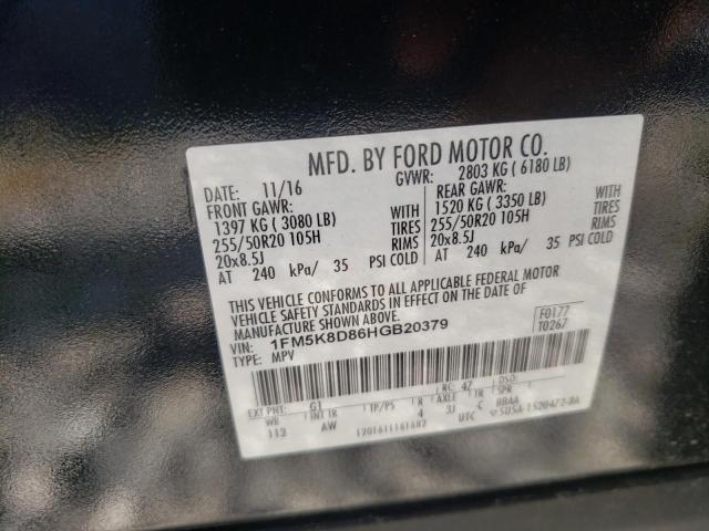 Photo 9 VIN: 1FM5K8D86HGB20379 - FORD EXPLORER X 