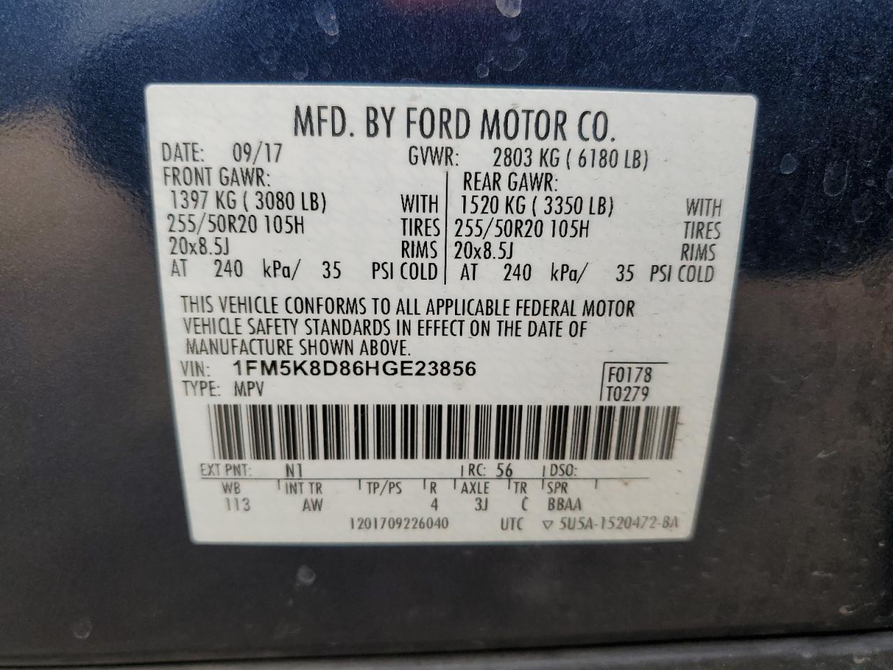 Photo 11 VIN: 1FM5K8D86HGE23856 - FORD EXPLORER 