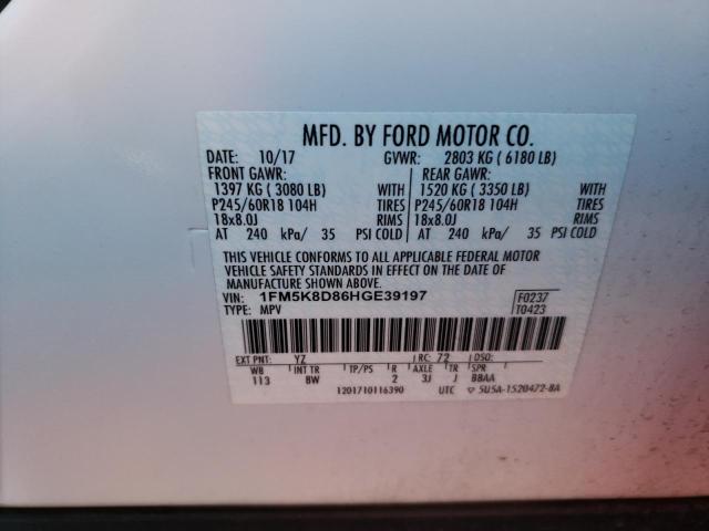 Photo 12 VIN: 1FM5K8D86HGE39197 - FORD EXPLORER X 