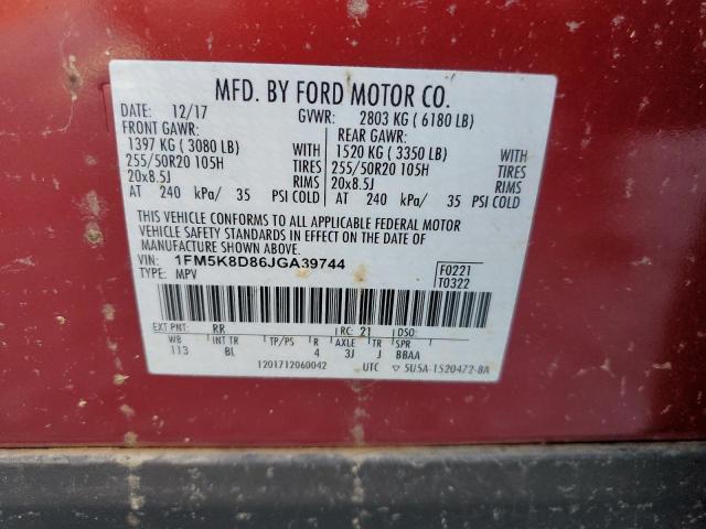 Photo 12 VIN: 1FM5K8D86JGA39744 - FORD EXPLORER X 