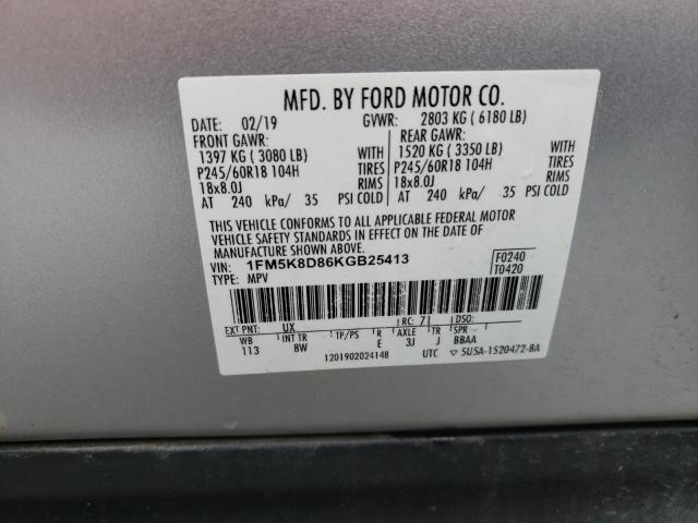 Photo 11 VIN: 1FM5K8D86KGB25413 - FORD EXPLORER X 