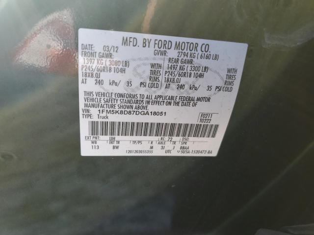 Photo 12 VIN: 1FM5K8D87DGA18051 - FORD EXPLORER X 