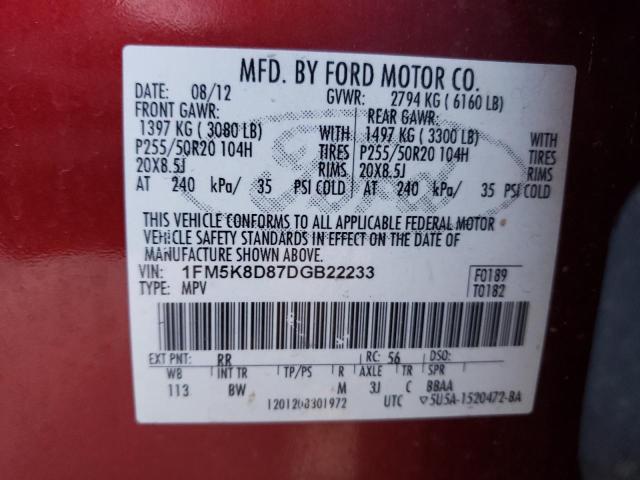 Photo 13 VIN: 1FM5K8D87DGB22233 - FORD EXPLORER X 