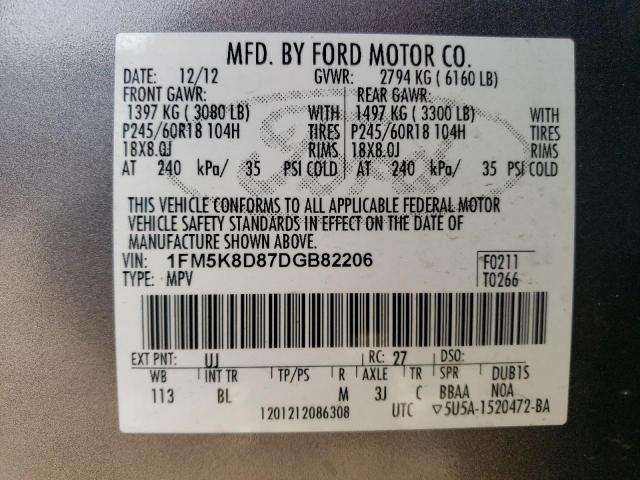 Photo 13 VIN: 1FM5K8D87DGB82206 - FORD EXPLORER X 