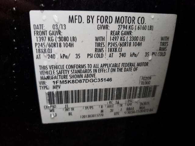 Photo 9 VIN: 1FM5K8D87DGC35146 - FORD EXPLORER X 