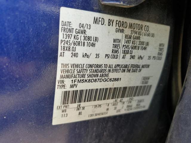 Photo 12 VIN: 1FM5K8D87DGC62881 - FORD EXPLORER 