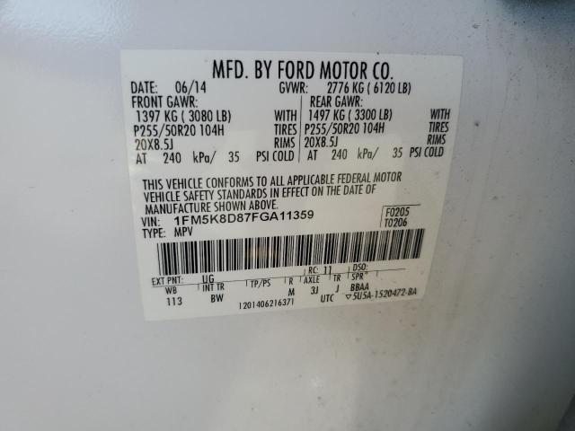 Photo 12 VIN: 1FM5K8D87FGA11359 - FORD EXPLORER X 