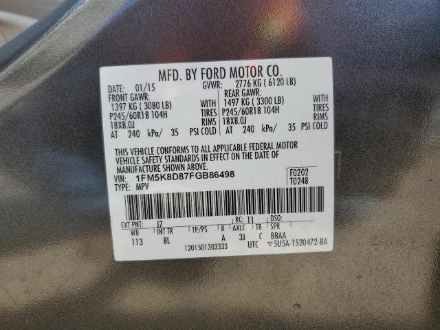 Photo 12 VIN: 1FM5K8D87FGB86498 - FORD EXPLORER X 