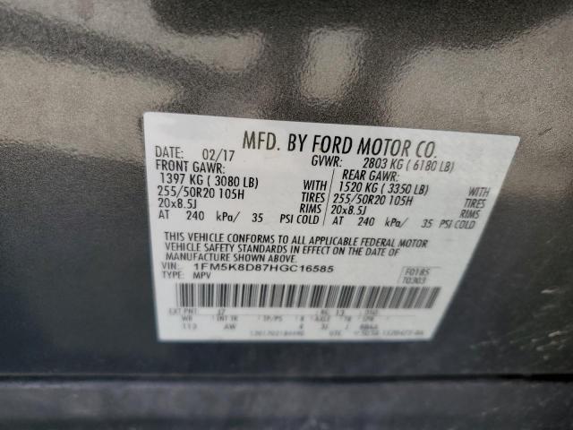 Photo 12 VIN: 1FM5K8D87HGC16585 - FORD EXPLORER X 