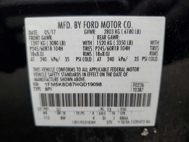 Photo 12 VIN: 1FM5K8D87HGD19098 - FORD EXPLORER 