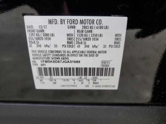 Photo 12 VIN: 1FM5K8D87JGA51689 - FORD EXPLORER X 