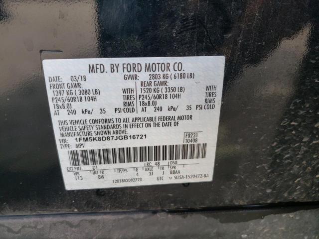 Photo 12 VIN: 1FM5K8D87JGB16721 - FORD EXPLORER X 