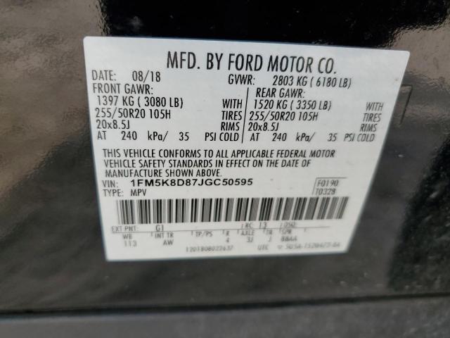 Photo 12 VIN: 1FM5K8D87JGC50595 - FORD EXPLORER X 