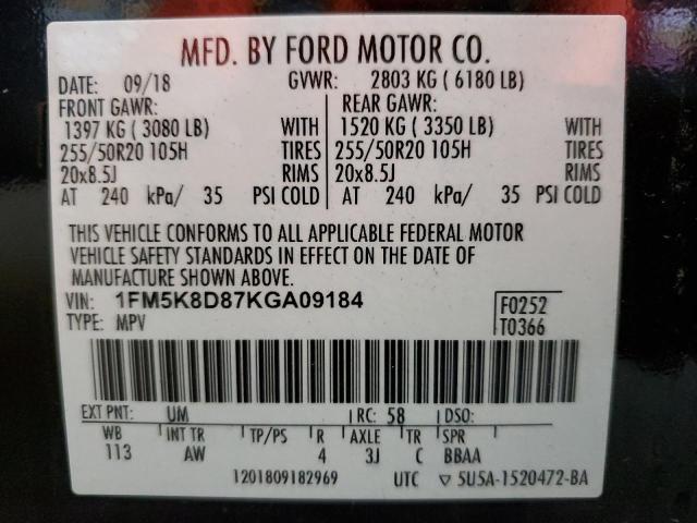 Photo 13 VIN: 1FM5K8D87KGA09184 - FORD EXPLORER X 