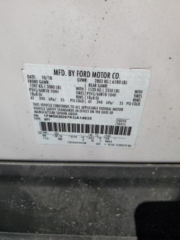 Photo 13 VIN: 1FM5K8D87KGA14935 - FORD EXPLORER X 