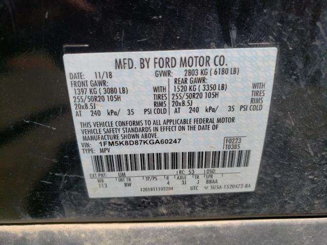 Photo 9 VIN: 1FM5K8D87KGA60247 - FORD EXPLORER X 