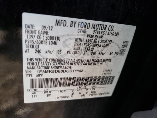 Photo 9 VIN: 1FM5K8D88DGB11158 - FORD EXPLORER X 