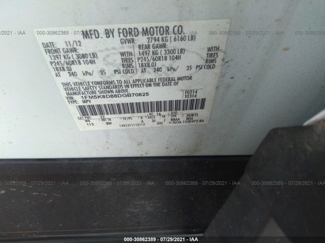 Photo 8 VIN: 1FM5K8D88DGB70825 - FORD EXPLORER 