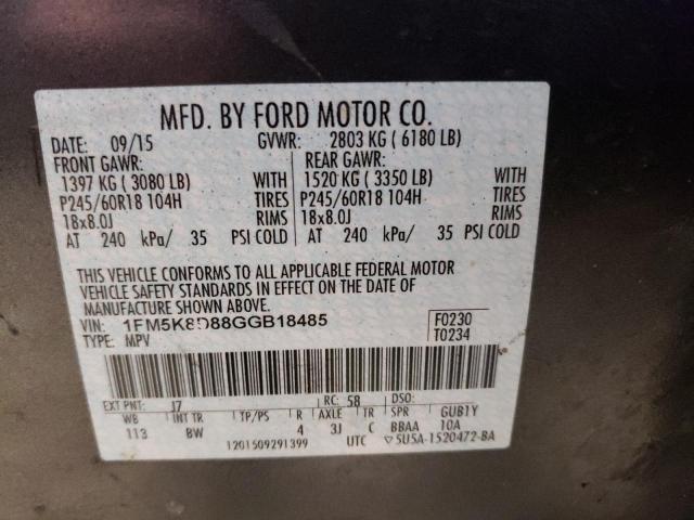 Photo 12 VIN: 1FM5K8D88GGB18485 - FORD EXPLORER X 