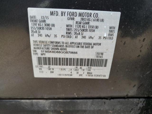 Photo 12 VIN: 1FM5K8D88GGB70666 - FORD EXPLORER X 