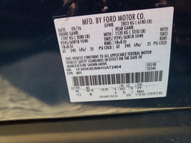 Photo 9 VIN: 1FM5K8D88HGA72464 - FORD EXPLORER X 