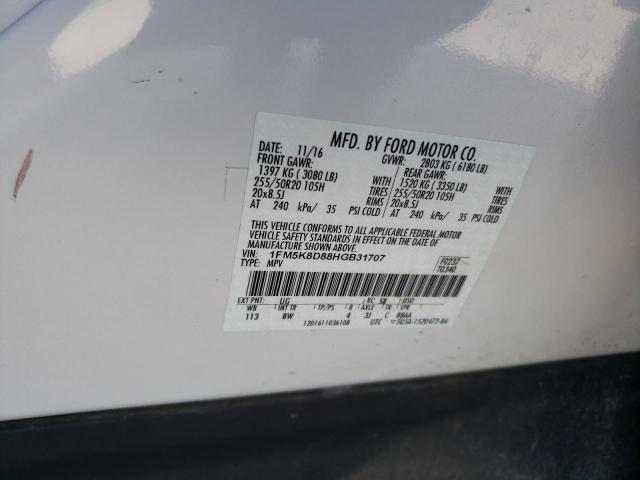 Photo 12 VIN: 1FM5K8D88HGB31707 - FORD EXPLORER X 