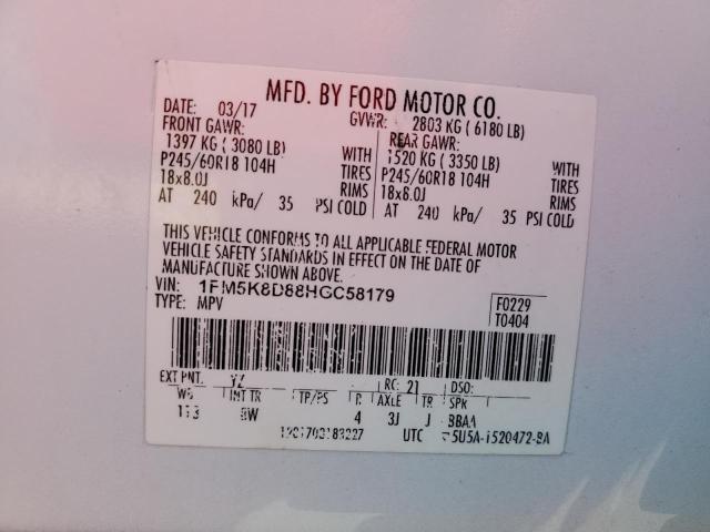 Photo 12 VIN: 1FM5K8D88HGC58179 - FORD EXPLORER X 