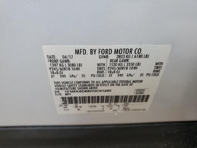 Photo 12 VIN: 1FM5K8D88HGC91280 - FORD EXPLORER X 