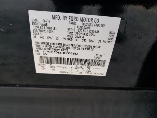 Photo 12 VIN: 1FM5K8D88HGD33883 - FORD EXPLORER X 