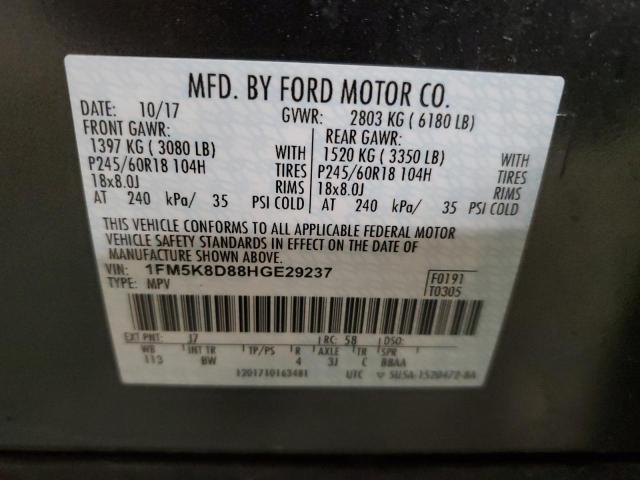 Photo 12 VIN: 1FM5K8D88HGE29237 - FORD EXPLORER 