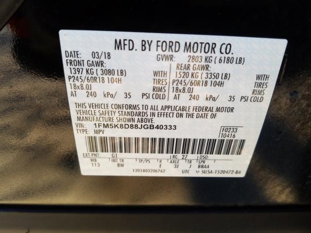 Photo 9 VIN: 1FM5K8D88JGB40333 - FORD EXPLORER X 