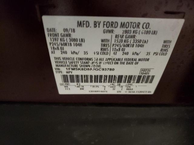 Photo 12 VIN: 1FM5K8D88JGC93780 - FORD EXPLORER X 