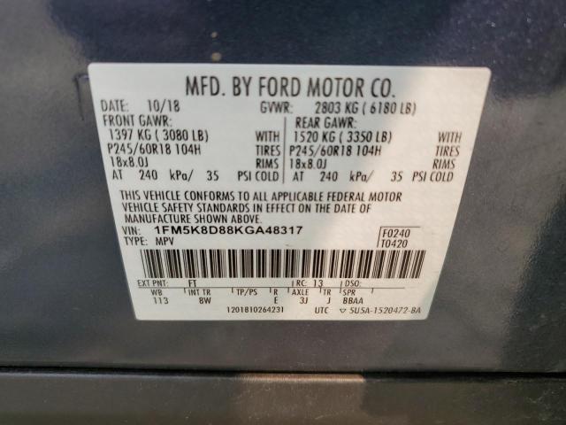 Photo 12 VIN: 1FM5K8D88KGA48317 - FORD EXPLORER X 