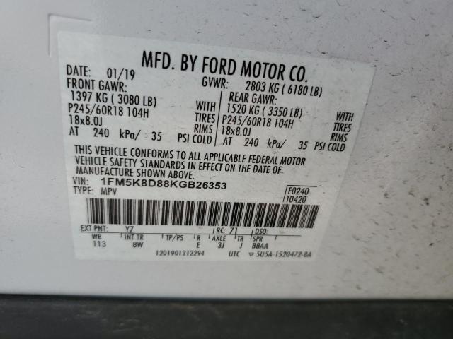 Photo 13 VIN: 1FM5K8D88KGB26353 - FORD EXPLORER X 