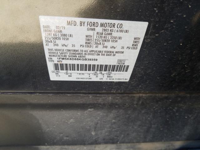 Photo 9 VIN: 1FM5K8D88KGB39359 - FORD EXPLORER X 