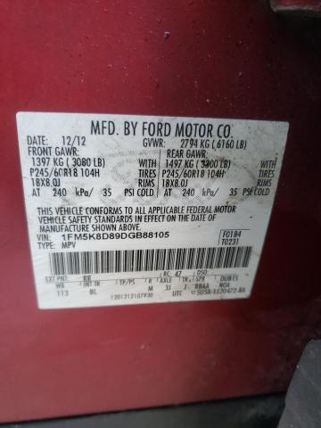 Photo 9 VIN: 1FM5K8D89DGB88105 - FORD EXPLORER X 