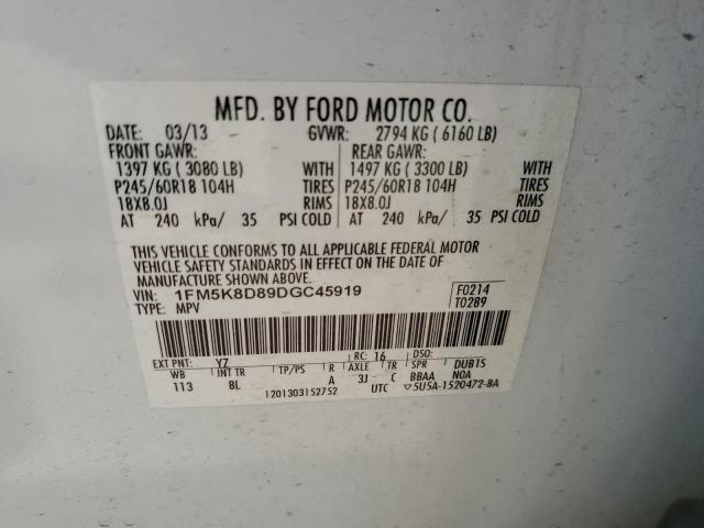 Photo 11 VIN: 1FM5K8D89DGC45919 - FORD EXPLORER X 