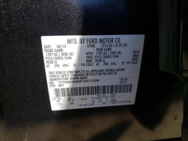 Photo 9 VIN: 1FM5K8D89FGA71224 - FORD EXPLORER X 