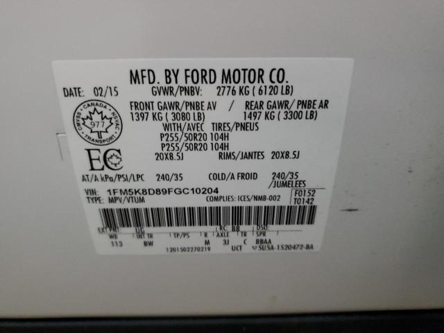 Photo 12 VIN: 1FM5K8D89FGC10204 - FORD EXPLORER X 