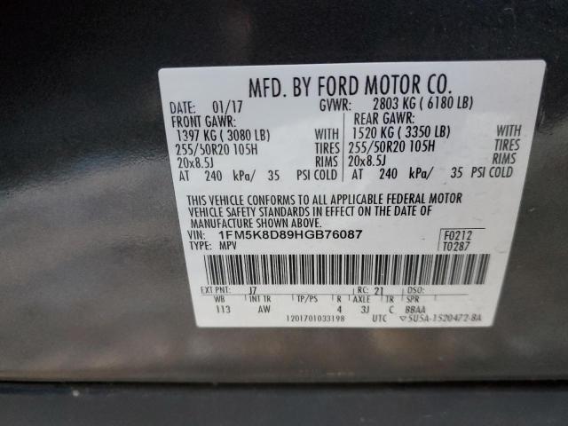 Photo 12 VIN: 1FM5K8D89HGB76087 - FORD EXPLORER X 