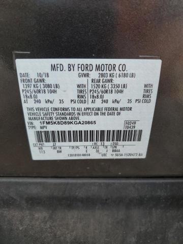 Photo 12 VIN: 1FM5K8D89KGA20865 - FORD EXPLORER X 