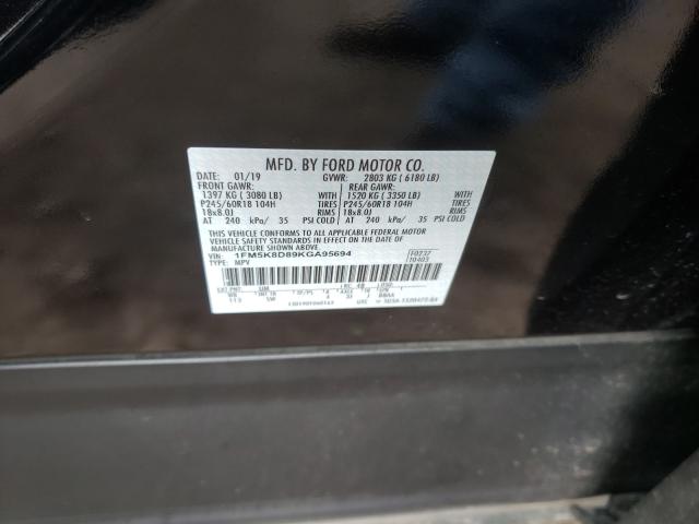 Photo 9 VIN: 1FM5K8D89KGA95694 - FORD EXPLORER X 