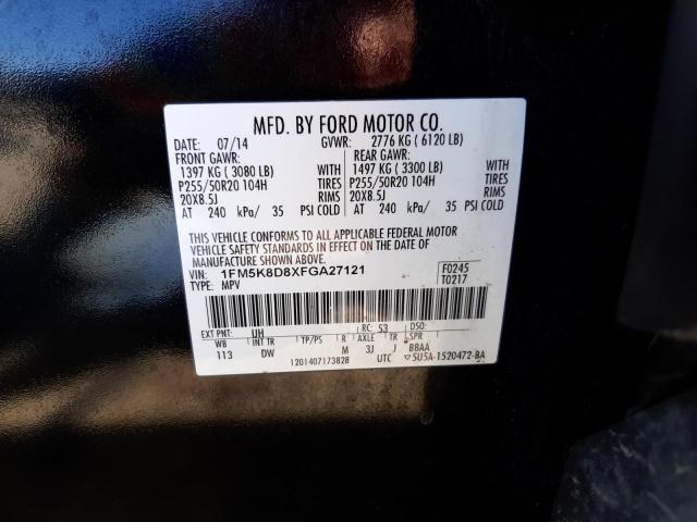 Photo 9 VIN: 1FM5K8D8XFGA27121 - FORD EXPLORER 