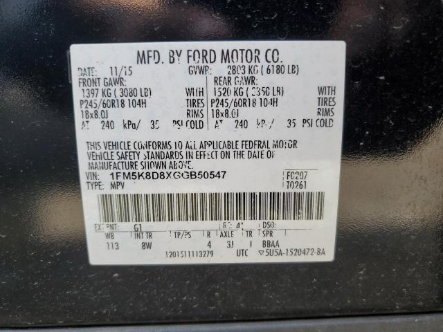 Photo 12 VIN: 1FM5K8D8XGGB50547 - FORD EXPLORER X 