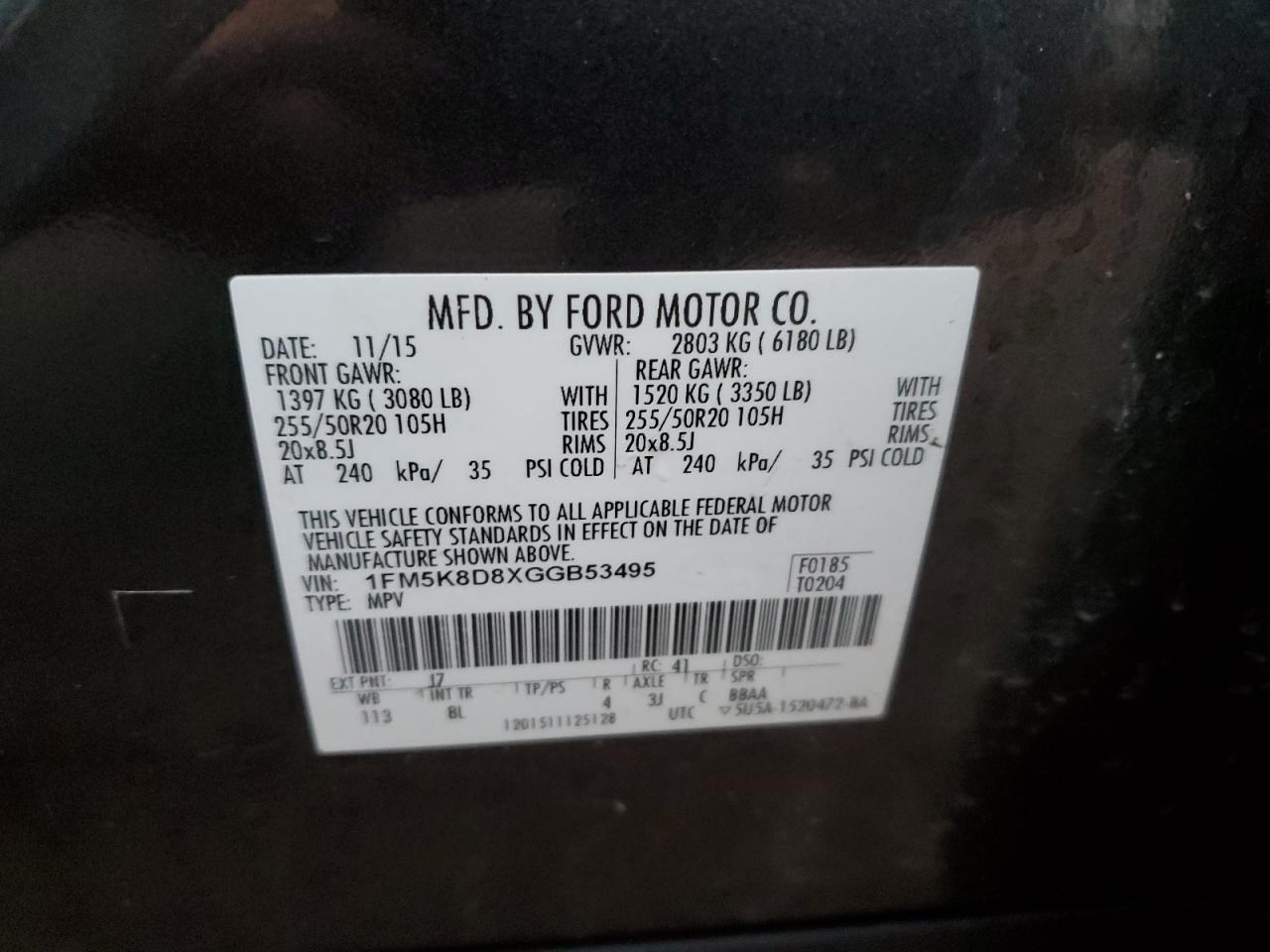 Photo 13 VIN: 1FM5K8D8XGGB53495 - FORD EXPLORER 