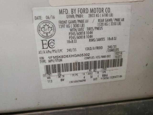 Photo 12 VIN: 1FM5K8D8XHGA05302 - FORD EXPLORER 