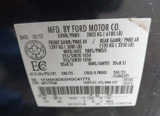 Photo 8 VIN: 1FM5K8D8XHGC41772 - FORD EXPLORER 