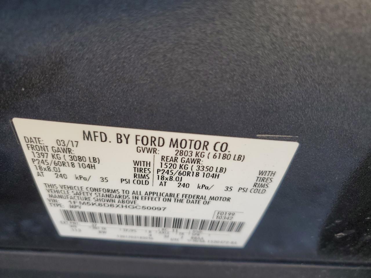 Photo 12 VIN: 1FM5K8D8XHGC50097 - FORD EXPLORER 