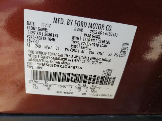 Photo 12 VIN: 1FM5K8D8XJGA18766 - FORD EXPLORER X 