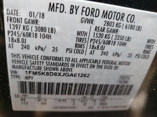 Photo 9 VIN: 1FM5K8D8XJGA61262 - FORD EXPLORER X 